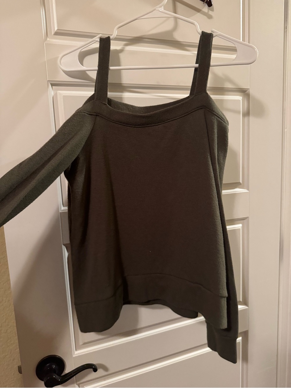 Aeropostale Olive Green Off-Shoulder Sweatshirt